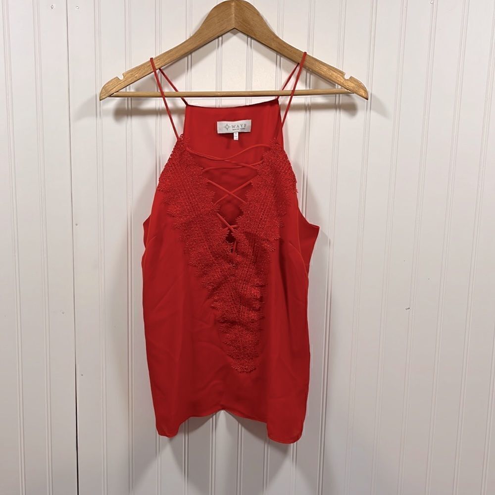 WAYF plunging criss cross spaghetti strap top